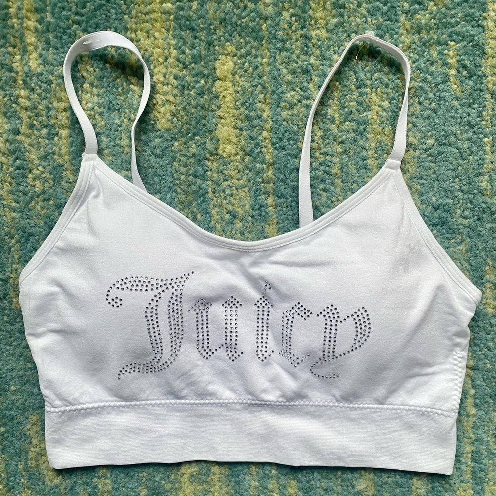 Juicy Couture White Rhinestone Bralette Top